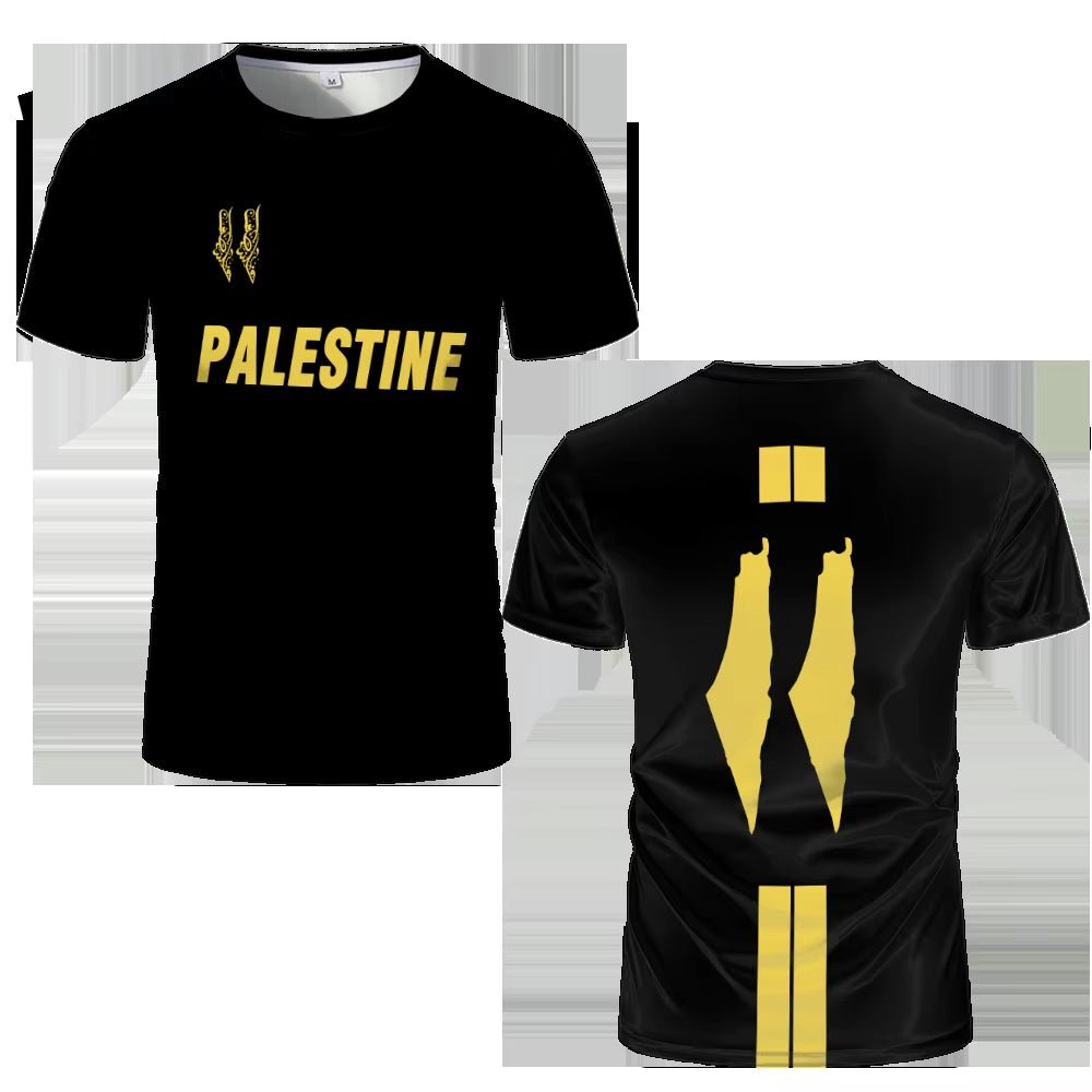 Palestine Football Jersey Men Women T Shirts Luxury Digital Print Soccer Uniform Summer Palestinian Flag Oversize Kids/Adult Top - palestinewear